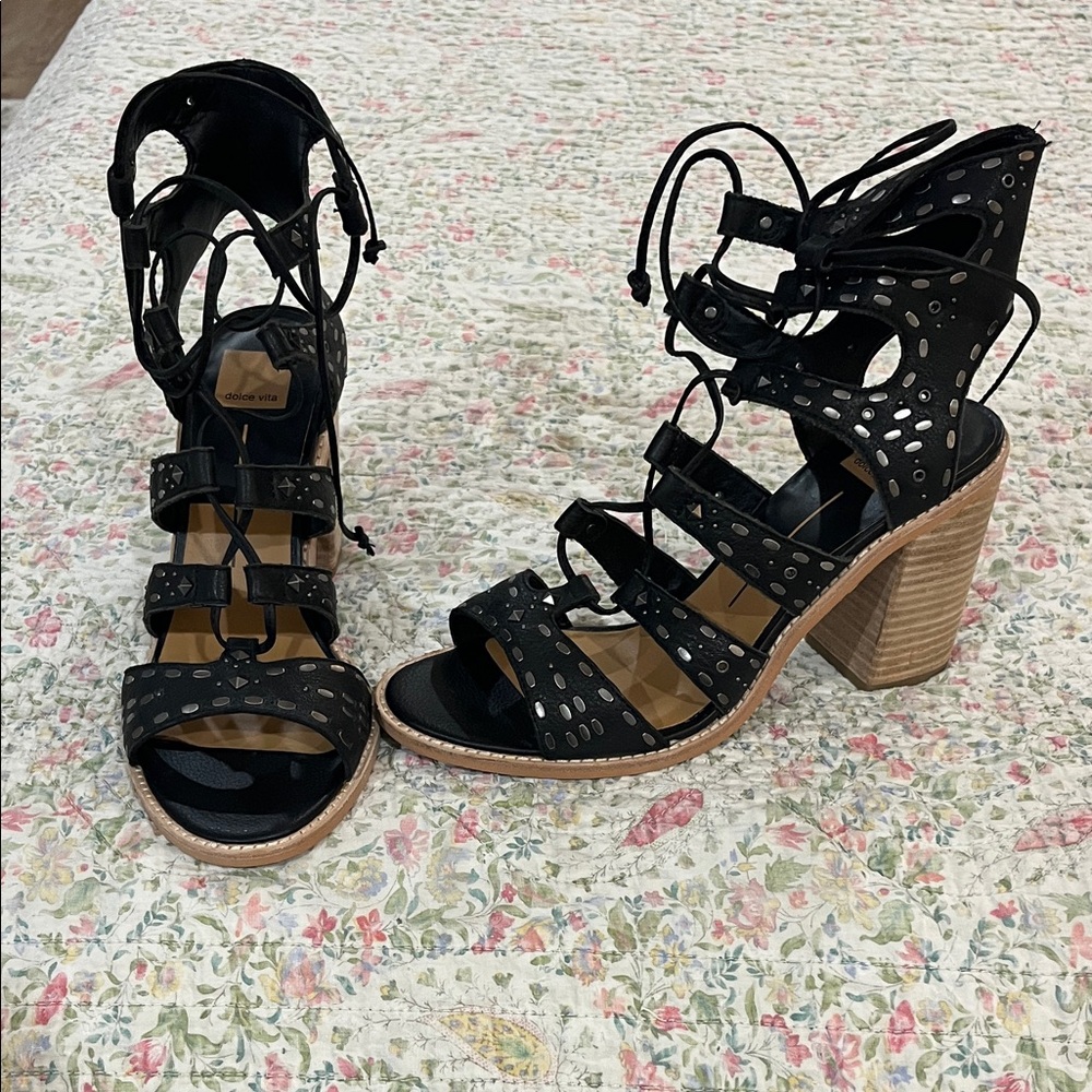 Dolce Vita Black Cutout Heeled Sandals